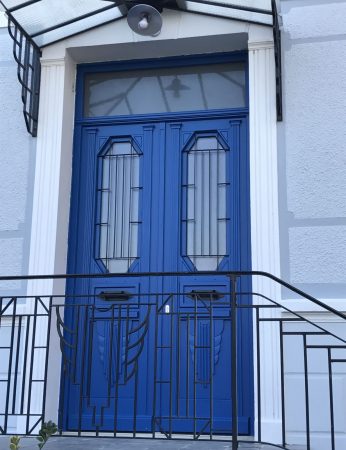porte d'entrée bleu bois Druon